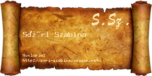 Sári Szabina névjegykártya